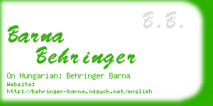 barna behringer business card